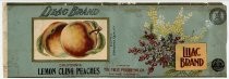 Lilac Brand California Lemon Cling Peaches label