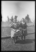 Two girls in yard