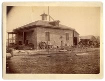 Brick building on ranch