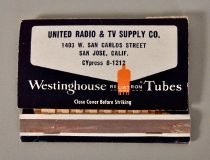 United Radio and TV Supply matchbook