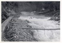 River rapids with wooden flume