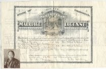 Marriage License and Certificate of Marriage for Man Loon and Ha Lun