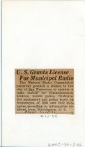 U.S. Grants License For Municipal Radio