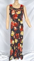 Tulip print rayon evening gown