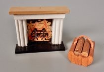 Fireplace and logs salt & pepper shakers