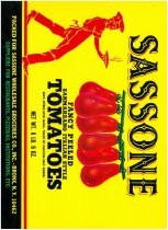 Sassone Italian Style Tomatoes crate label