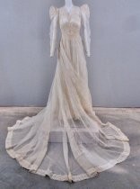 1941 Wedding gown with slip and veil