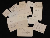 Handkerchief shower calling cards