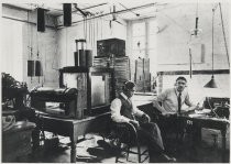 Leonard F. Fuller and student in Cornell University Wireless Room