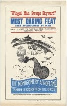 "The Montgomery Aeroplane : Taking lessons from the birds" reproduction poster