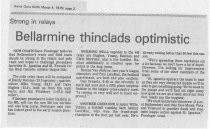 "Bellarmine thinclads optimistic: Strong in relays"