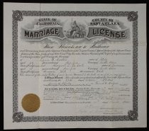 Marriage certificate for Louis B. Castoro and Margaret L. De Corte