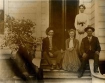 Prusch family group portrait on steps