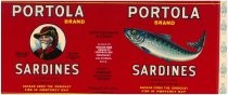 Portola Brand Sardines label