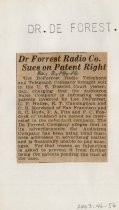 Dr Forrest Radio Co. Sues on Patent Right