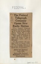 The Federal Telegraph Company Opens New Radio Station