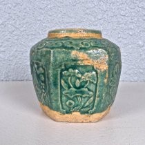 Green ceramic vase