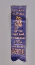 Santa Maria Pre-Olympic Bicycle Road Race Official's ribbon