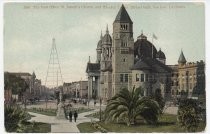 3506. The Post Office, St. Joseph's Church and Electric Tower, 250 feet high, San Jose, California