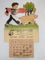 Mort's Vallco Delicatessen calendar with cut-out