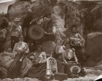 Tillie Brohaska & group at the beach, Capitola 1901