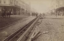 Street railroad track construction, Santa Clara Street