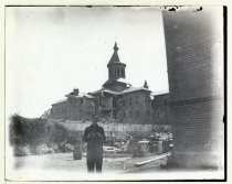 Man in earthquake rubble