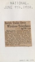 Rolph Talks Over Wireless Telephone