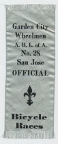 Official's A.B.L. of A. Garden City Wheelmen, San Jose Bicycle Races ribbon