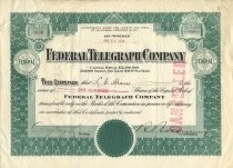 Federal Telegraph Company stock certificate, 1924