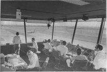 Air traffic controllers at work, San Jose Airport tower