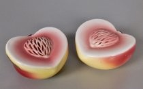 Halved peaches salt & pepper shakers