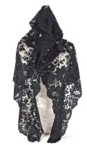 Black lace mantilla