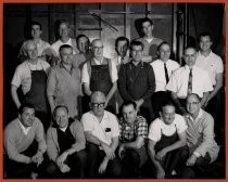 Group portrait of printers at the Muirson Label Company