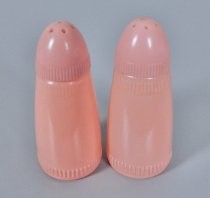 Pink salt & pepper shakers