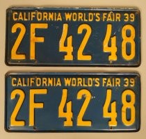 Set of California World's Fair license plates 2F4248