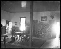 Interior of a residential hotel in the mountains, c. 1900