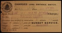 Sunset Telephone and Telegraph Company long-distance telephone charge