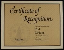 Certificate of Recognition