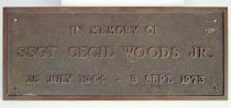 Memorial marker, Cecil Woods Jr., 1973, Almaden Air Force Station