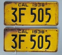 Set of California license plates 3F505