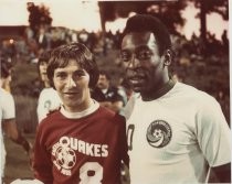 San Jose Earthquakes (NASL) Johnny Moore and New York Cosmos Pele