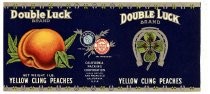 Double Luck Brand, Yellow Cling Peaches, California Packing Corporation, San Francisco, California