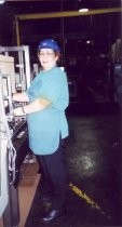 Guadalupe González in the warehouse at Del Monte Plant #3