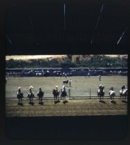 Mounted horseback riders at San Benito County Fairgrounds