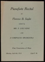 Pianoforte Recital by Florence B. Sayler