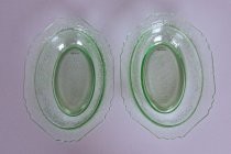 Green depression glass serving bowls