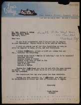 Letter to Lt. Gov. Arthur D. Aston from Frank Muller, Manager