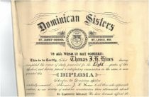 Eighth grade diploma from Dominican Sisters St. James' School of St. Louis, Mo. awarded to Thomas F. H. Hines