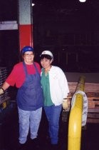 Guadalupe Gonzalez and friend in the Del Monte #3 warehouse